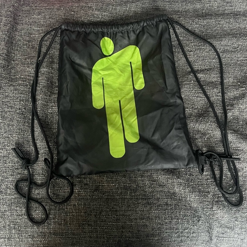 Billie Eilish drawstring backpack.